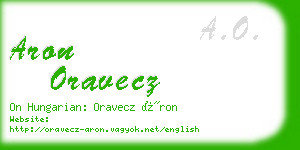 aron oravecz business card